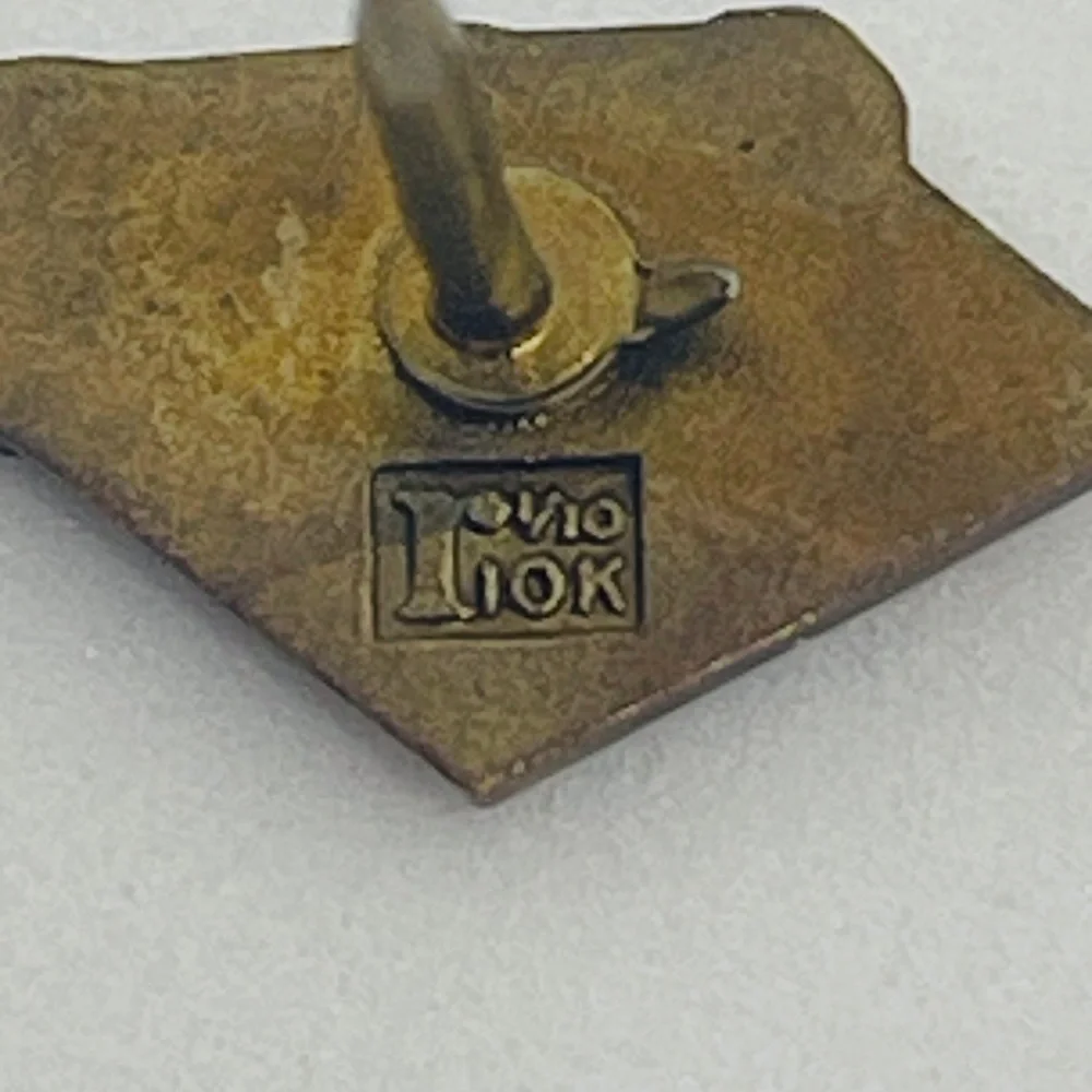 Vtg 1/10 10K Gold 100 Year Art Deco Era Lapel Pin Back 1.00 grams 1 cm Signed 